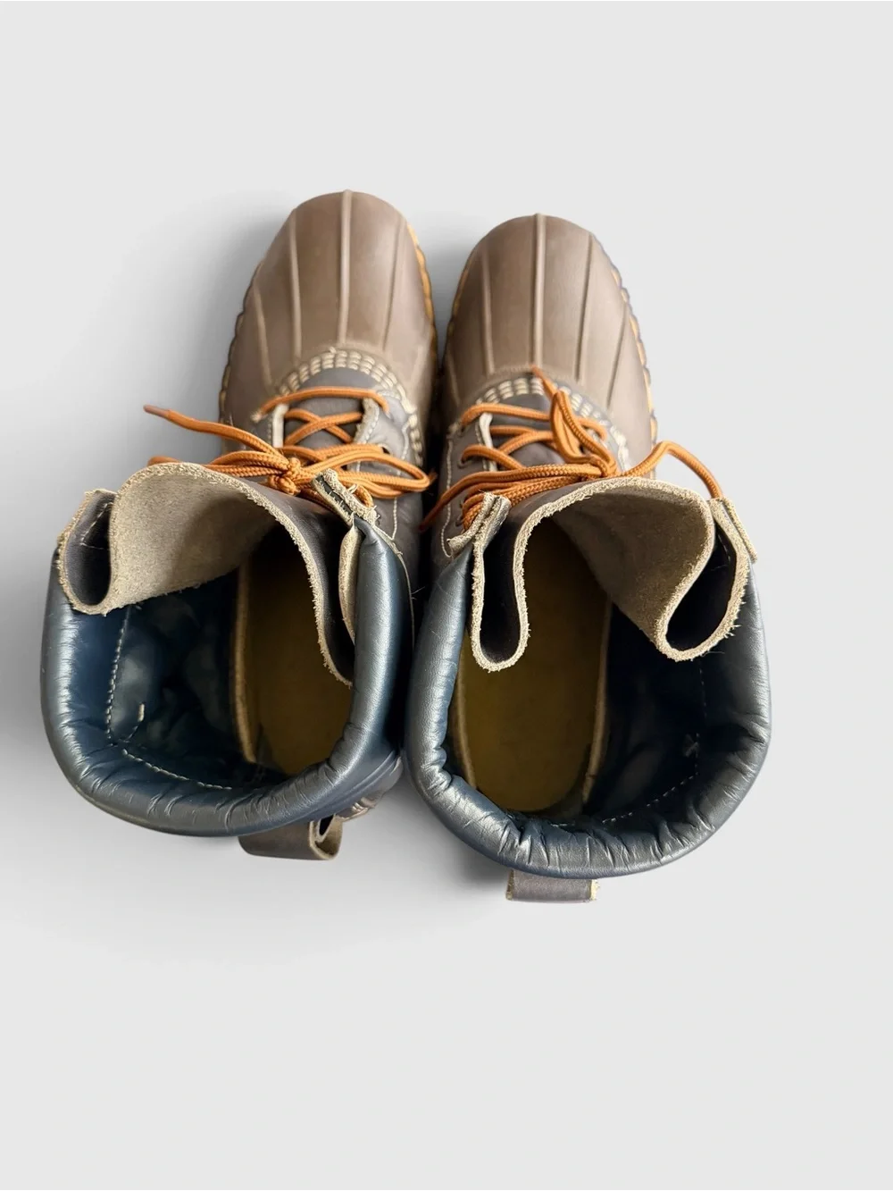 L.L. Bean Bean Boots Mens Navy Leather 6” Padded Collar Duck Boots